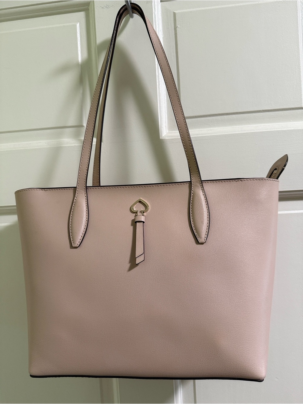Kate Spade  Light Blush Leather Tote with Heart Tassel